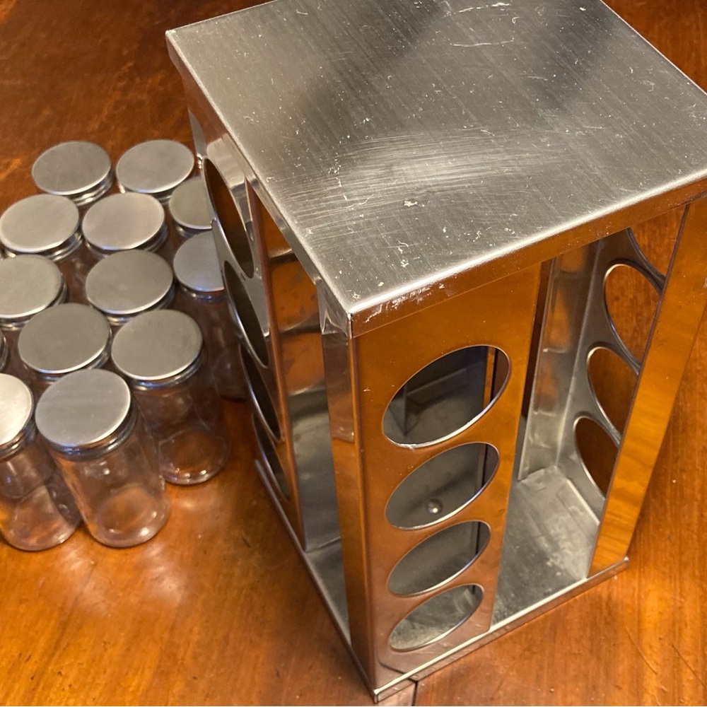 Crate&Barrel Silver Spice Rack - Picture 4 of 12